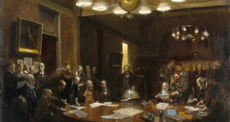 The First Meeting of the National Geographic Society, by Stanley Meltzoff, depicting the Cosmos Club 