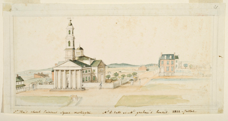 Historic sketch from the New-Youk Historical Society, featuring the Dolley Madison House
